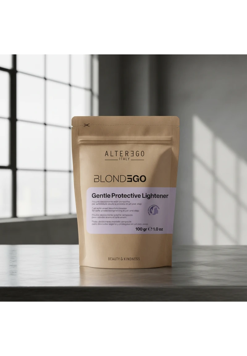 ALTER EGO ITALY BLONDEGO Gentle Protective Lightener Освітлюючий порошок фіолетовий 7 рівнів (зіп-пакет), 100 гр - 3