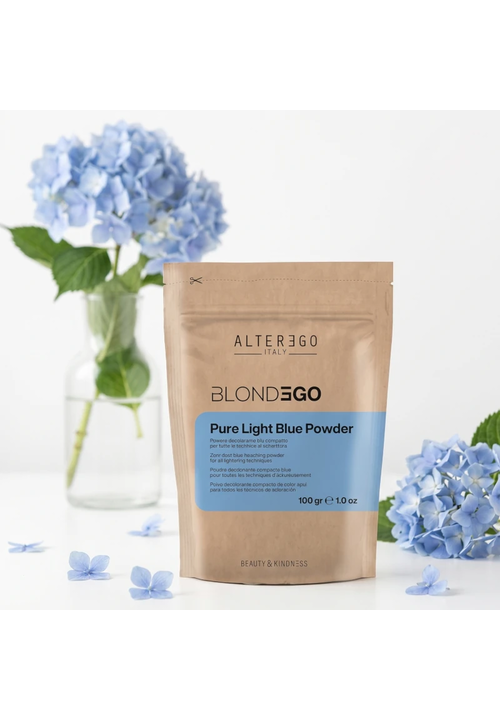 ALTER EGO ITALY BLONDEGO Pure Light Blue Powder Освітлюючий порошок блакитний 7 рівнів (зіп-пакет), 100 гр - 4