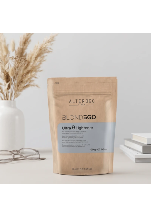 ALTER EGO ITALY BLONDEGO Ultra 9 Lightener Освітлюючий порошок сірий 9 рівнів (зіп-пакет), 100 гр - 4