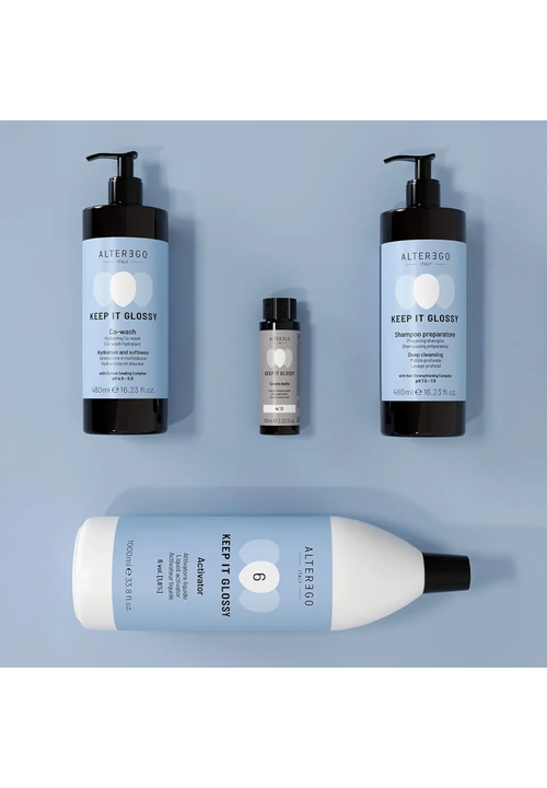 Клікніть для збільшення зображення ALTER EGO ITALY KEEP IT GLOSSY Prep Shampoo Шампунь для глибокого очищення волосся підготовчий pH7.0-7.5, 480 мл - 2