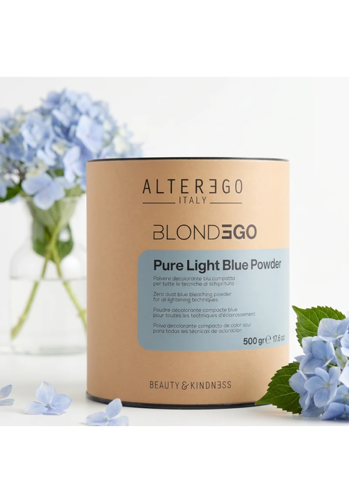 ALTER EGO ITALY BLONDEGO Pure Light Blue Powder Освітлюючий порошок блакитний 7 рівнів (банка+мірна ложка), 500 гр - 4