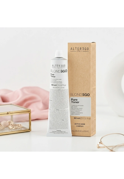 ALTER EGO ITALY BLONDEGO Pure toner PLATINUM ASH-BLONDE Крем-фарба тонуюча без амоніаку (платина), 60 мл - 4
