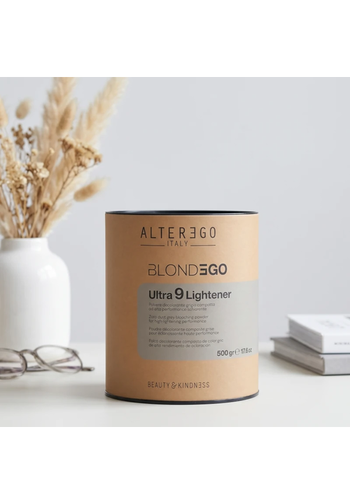 ALTER EGO ITALY BLONDEGO Ultra 9 Lightener Освітлюючий порошок сірий 9 рівнів (банка+мірна ложка), 500 гр - 4